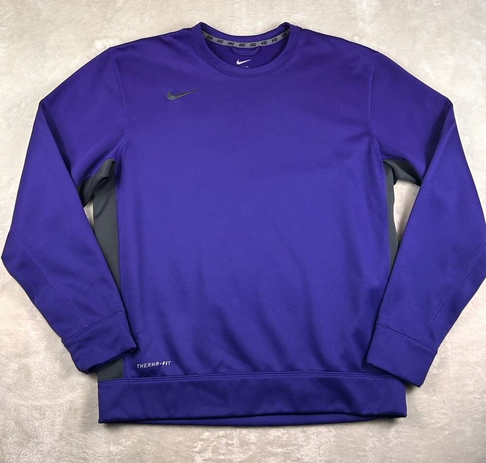 Nike Therma-FIT Mens Large Purple Training Top Long Sleeve Shirt 621941-538